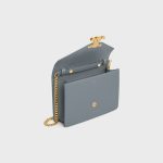 WALLET ON CHAIN MARGO IN SHINY CALFSKIN BLUE GREY - Image 4